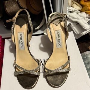 Jimmy Choo Glittering Silver Heels